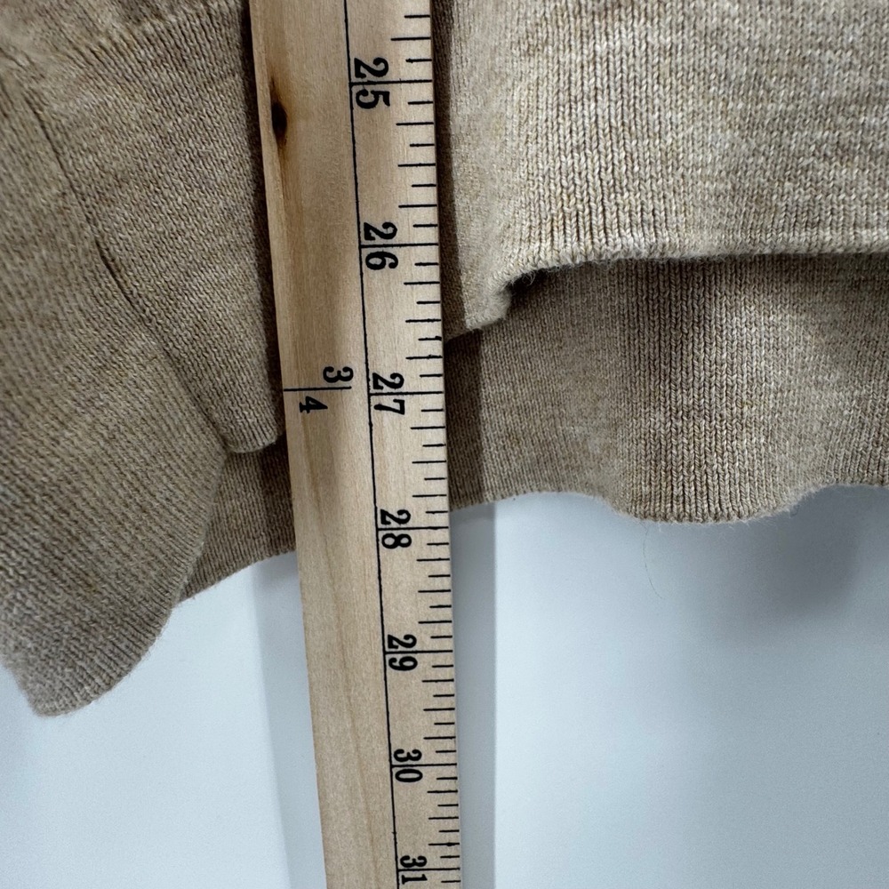 Polo Ralph Lauren Men V-Neck Sweater Tan Heather Pony Logo Sz Medium 100% Cotton - Picture 5 of 9